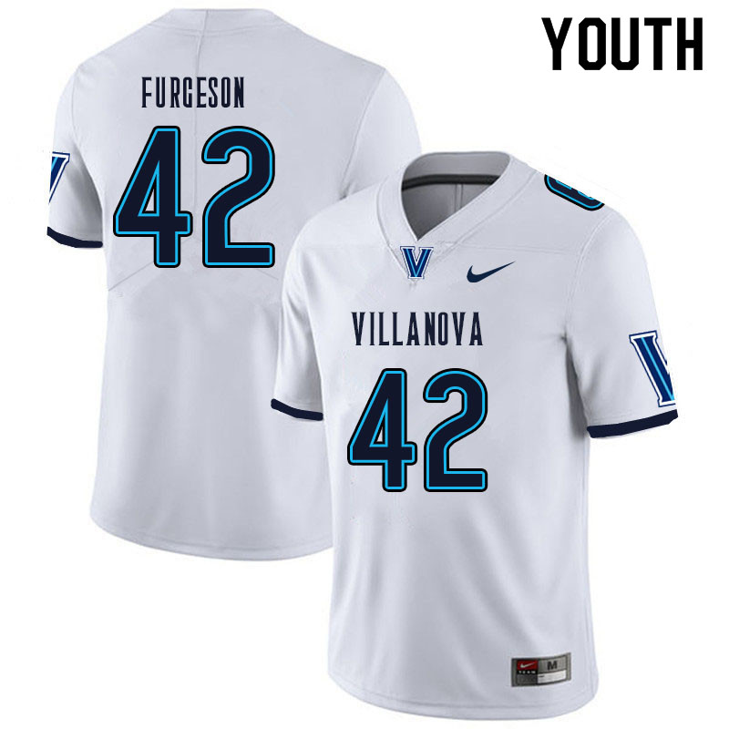 Youth #42 Timmy Furgeson Villanova Wildcats College Football Jerseys Sale-White - Click Image to Close